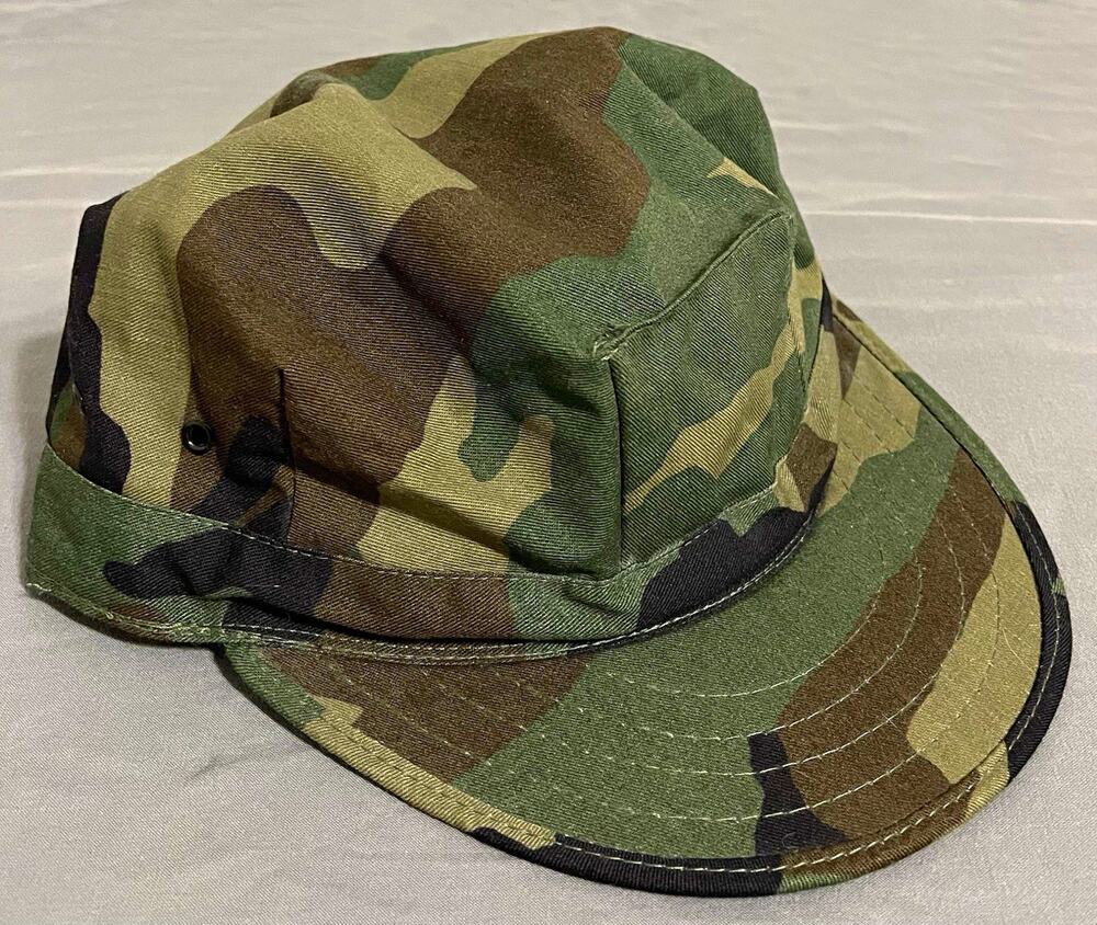 1988 USMC Woodland Camo Utility Cap Large USA Made BDU 8 Point 8405-01-110-4884